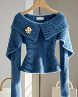 Suéter Ombro a Ombro – Estilo Clássico e Conforto em Tricot