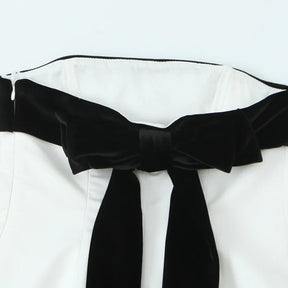 Blusa Sem Alças com Laço - Top Cropped Branco Estilo Chic