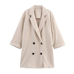 Conjunto Alfaiataria Moderna – Blazer com Botões Duplos e Calça Wide Leg