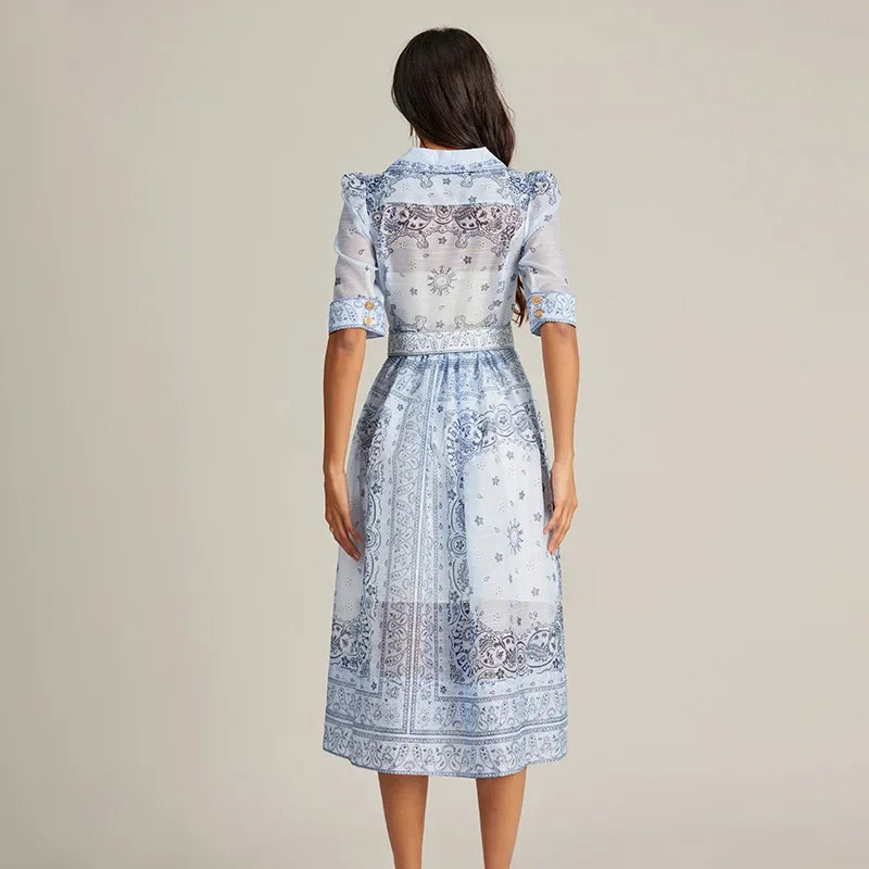 Vestido Midi Sofisticado com cinto - Novidade