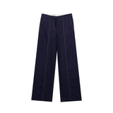 Conjunto Feminino – Blazer Curto com Botões Decorativos e Calça Reta Casual |