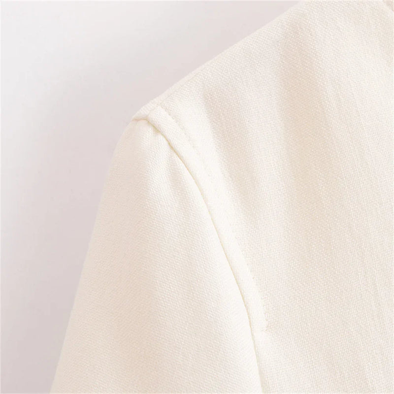 Conjunto Feminino Elegância Clássica – Blazer Transpassado com Botões Duplos e Calça de Cintura Alta