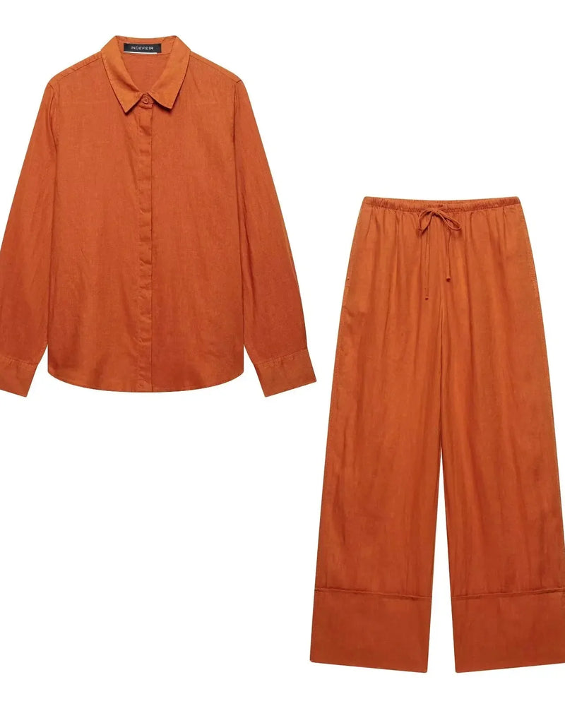 Conjunto Camisa e Calça Pantalona – Elegância e Conforto