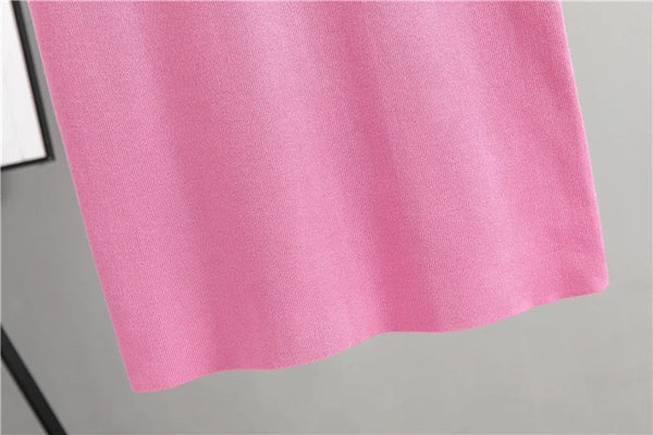 Conjunto Executivo Feminino – Tricô Elegante com Casaco Longo e Saia