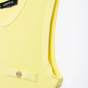 Mini Vestido Modal Plissado de Malha com Gola Redonda