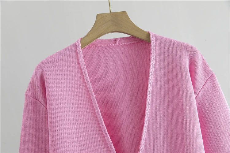 Conjunto Executivo Feminino – Tricô Elegante com Casaco Longo e Saia