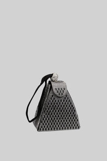 Bolsa Triangular Pedras Efeito Metálico